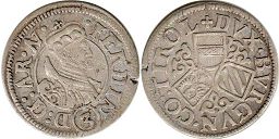 монета Австрия 3 крейцера 1564-1595