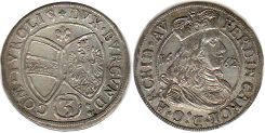 монета Австрия 3 крейцера 1662