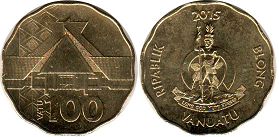 монета Вануату 100 вату 2015