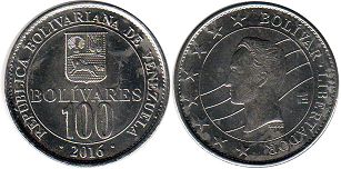 монета Венесуэла 100 боливаров 2016