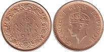монета Британская Индия 1/12 анны 1941
