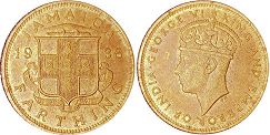 монета Ямайка 1 фартинг 1938