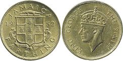 монета Ямайка 1 фартинг 1952