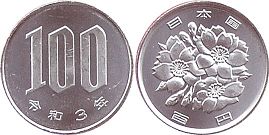 монета Япония 100 йен 2021