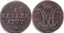 монета Гессен-Кассель 1 геллер 1797