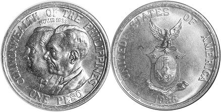 монета Филиппины 1 песо 1936