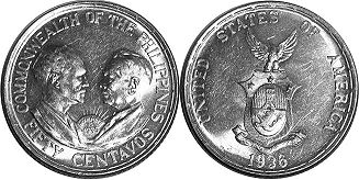 монета Филиппины 50 сентаво 1936