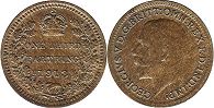 монета Великобритания 1/3 фартинга 1913
