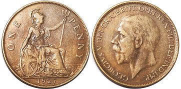 монета Великобритания 1 пенни 1927