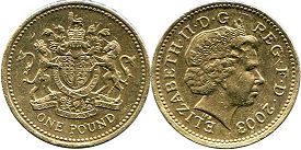 монета Великобритания 1 фунт 2003