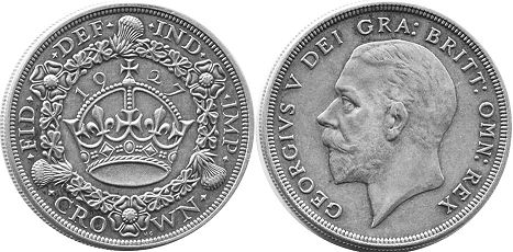 монета Великобритания 1 крона 1927