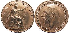 монета Великобритания 1 фартинг 1918