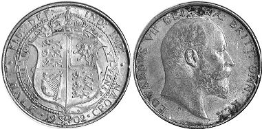монета Великобритания 1/2 кроны 1902