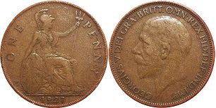 монета Великобритания 1/2 пенни 1927
