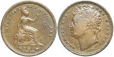 монета Великобритания 1/2 фартинга 1828