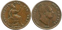 монета Великобритания 1/3 фартинга 1835