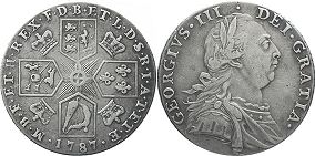 монета Великобритания 1 шиллинг 1787