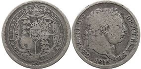 монета Великобритания 1 шиллинг 1816