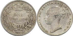 монета Великобритания 1 шиллинг 1853