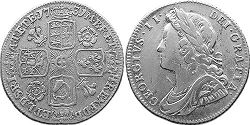 монета Великобритания 1 шиллинг 1731