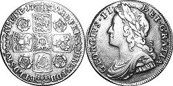 монета Великобритания 1 шиллинг 1739
