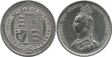 монета Великобритания 6 пенсов 1887