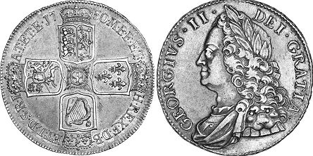 монета Великобритания 1 крона 1750