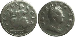 монета Великобритания 1 фартинг 1717