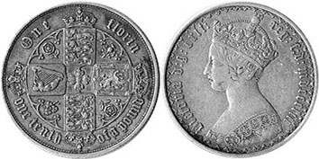 монета Великобритания флорин 1853