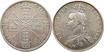 монета Великобритания флорин 1887