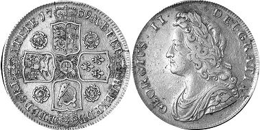 монета Великобритания 1/2 кроны 1739