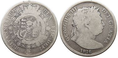 монета Великобритания 1/2 кроны 1816