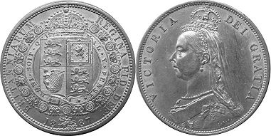 монета Великобритания 1/2 кроны 1888