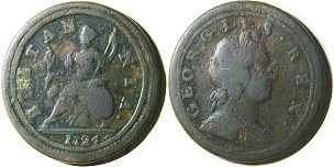 монета Великобритания 1/2 пенни 1724