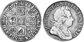 монета Великобритания 1 шиллинг 1722