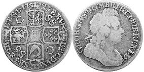 монета Великобритания 1 шиллинг 1723