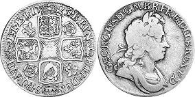 монета Великобритания 1 шиллинг 1725
