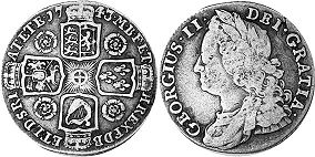 монета Великобритания 1 шиллинг 1743