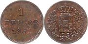 монета Бавария 1 геллер 1851