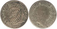 монета Бавария 6 крейцеров 1807