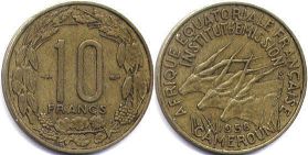 монета Камерун 10 франков 1958