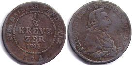 монета Майнц 1/2 крейцера 1795