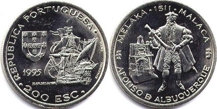 монета Португалия 200 эскудо 1995