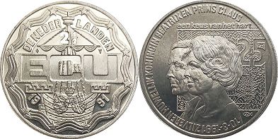 монета Нидерланды 2.5 экю 1991