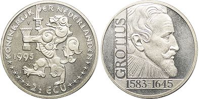 монета Нидерланды 2.5 экю 1995