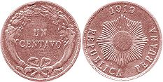 монета Перу 1 сентаво 1919