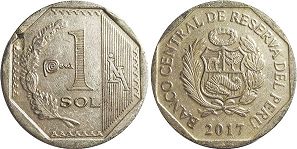 монета Перу 1 новый соль 2017