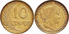 coin Peru 10 centavos 1942