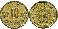 coin Peru 10 centimos 1998