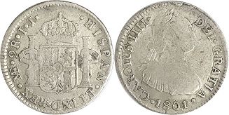 монета Перу 2 реала 1801